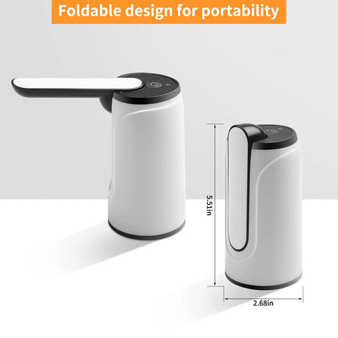 Foldable 5 Gallon USB Charging Portable Water Dispenser With Auto Stop Pump Tap Once For 1 Minute Of Flow Or Hold For 10 Minutes