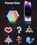 Epic RGB Light For Gaming PC Setup With USB Power And 70 Plus Effects, Hexagon Wall Lights size comparison and layout options