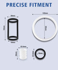 Soft Serve Ice Cream Machine Parts Kit 15-Piece Replacement Set dimensions with gaskets, O-rings, and seals for Vevor and YIKAFU
