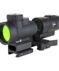 Red Dot Sight With 3x Magnifier And 2.0 MOA Dot, Full Co Witness Quick Release Mount, Q LOC Technology shown on white background
