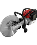 Badass Heavy Duty Concrete Cut Off Saw With Razor Blade And Rock Solid Steering Wheel Pro Masonry Workhorse for cutting brick and stone.