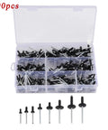 200 Piece Assorted Black Blind Rivets Set 8 To 18mm Multi Grip Open Hollow Rivets For Quick Fixes And Heavy Duty Projects In Metal Wood And Plastic For Automotive And General Repairs in organizer box