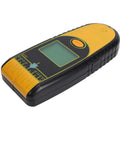Hyuduo Stud Finder Wall Scanner 7 in 1 (Yellow) displaying LCD screen and buttons for wall scanning functions.