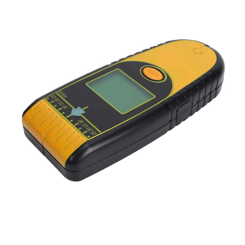 Domary 7 in 1 Digital Stud Finder with Auto Calibration for Easy Wall showing a black and yellow handheld device with a digital display.