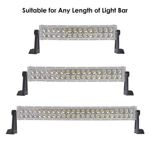 Side Mount Light Bar Brackets For LED Light Bars And Driving Lights Wide Fit Rugged AntiVibration Pads Included Off Road Truck UTV Roof Ditch Light Hardware 2Pack