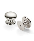 Two Pack One Half Inch Bifold Closet Door Knobs Polished Nickel Zinc Alloy Cabinet Handles, smooth and shiny finish.