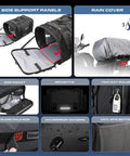 Expandable Motorcycle Tail Bag 60L Waterproof All Weather Travel Luggage For Trunk Rack With Sissy Bar Straps Rain Cover