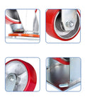 Close-up views of Top Shelf Heavy Duty Swivel Caster Wheels With Secure Locks Three Sixty Degree Polyurethane Rollers.