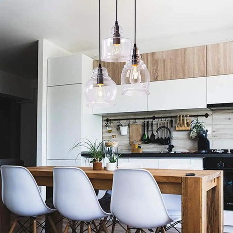 Glass Pendant Light Fixtures Set For Dining Room And Kitchen Island Dope Modern Hanging Cluster Chandelier With 3 Lights