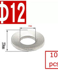 Heavy Duty 304 Stainless Disc Spring Washers Set Conical Belleville Vibration Damping Washers Flexible From M3 To M24 Individually Packaged By Size For Easy Inventory And Quick Selection M12 Pack 10 Pieces, M12 304 stainless washer