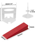 Tile Leveling System Kit With Plier And 1000 Spacers Clips And 200 Reusable Wedges For Ceramic Tile And Stone Installation 1/16 Inch Spacers shown.
