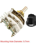 2 Pole 8 Position 2 Deck Band Channel Rotary Switch With Knob, 18 Pin, 9.7mm Mount Hole, Black Plastic Knob