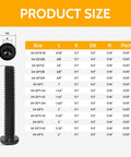 Product size chart for 1/4-20 Stainless Steel Flat Head Hex Socket Cap Screws Bolts, 1 In, 25 Pcs, Black Oxide 304 Stainless.