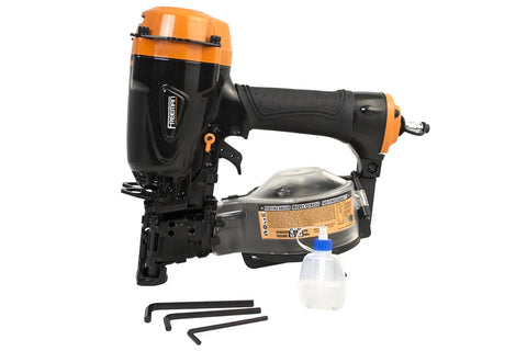 Pneumatic 15 Degree Rapid Fire Coil Roofing Nailer For Shingles And Sheathing includes tools and lubricant