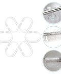 48 Pack Plastic Shower Curtain Hooks For Bathroom Rods, Smooth Glide Curtain Hangers, Easy Install Rings, Durable No-Fall Design shown.