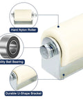 Close-up of Adjustable Gate Roller Guide For Sliding Gates With L Shape Bracket Nylon Wheel Set In White No Fuss Install