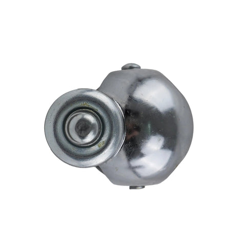 Top view of 2-Inch Office Chair Caster with Soft Black Rubber Ball, Chrome Hooded Swivel, Double Ball Bearing, Grip Ring Stem