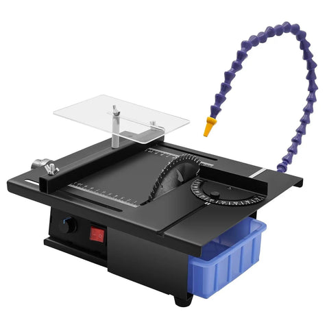 Heavy Duty Gemstone Faceting Machine With 7 Speed Settings For Cutting Grinding Polishing And Engraving Jade Crystal Rock Work Benchtop Stone Carving Tool Kit, compact design with water cooling system.