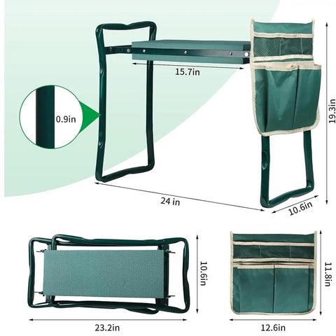 Versatile Garden Kneeler And Seat With Soft Kneeling Pad And Tool Pouches For Easy And Comfortable Kneeling Or Sitting While Gardening Grab And Go Portable Bench With Handles For Men Women And Seniors