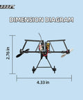 Dimension diagram of Dope RC Paper Airplane Kit With Gyro Stabilizer And Dual Propellers DIY Remote Control Plane showing size.