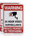 Private Property No Trespassing Sign 2 Pack For Outdoor Use With Video Surveillance Signs Aluminum 10x7 Inches UV Printed Rust Free CCTV Security Camera Sign For Home Or Business Driveway