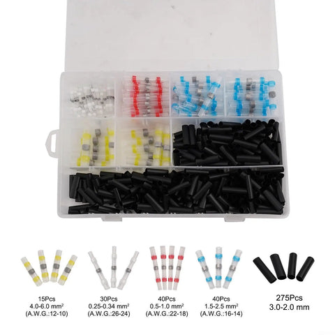 Kick Butt Wire Connectors Kit With Solder Seal Sleeves And Heat Shrink Waterproof Terminals For Car Boat Electrical Wiring And Electronics That Are Super Durable And Easy to Install In No Time, assorted sizes in organizer