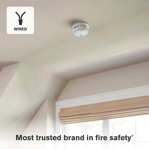 12 Pack Interconnect Hardwire Smoke Alarms With Built In Battery Backup Voice And Location Warnings Dead On Precision Detection Cuts Out Annoying Cooking False Alarms For Total Peace Of Mind mounted on ceiling
