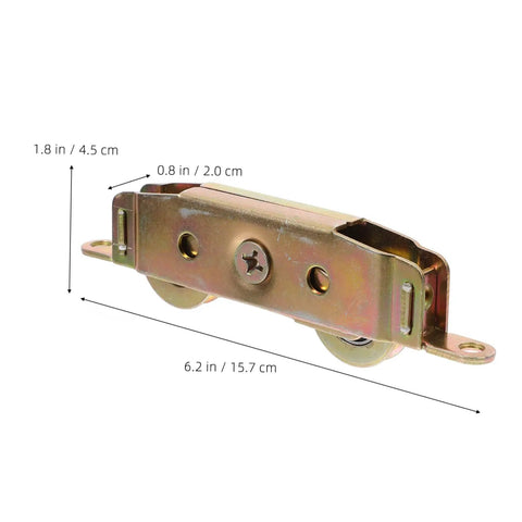 Heavy Duty Barn Door Roller Kit Includes Two Rock Solid Aluminum Sliding Pulley Wheels Crafted For Whisper Quiet Closet And Window Screen Tracks Delivering A Seamless Gliding Experience And A Truly No Sweat Setup - Close-up of a sliding pulley wheel.