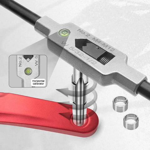 Bike Pedal Thread Repair Kit 9 By 16 Inch showing steel tap restoring crankset threads with protector guide and parts