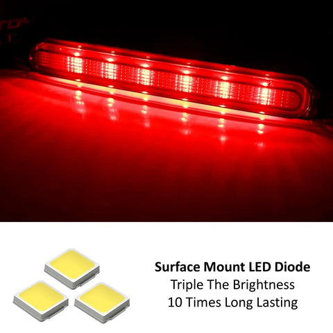 Dark Smoked Lens Full LED Trunk Lid Center Mount Third Brake Light Bar Assembly for 2008 2016 Mitsubishi Lancer Evolution X Sedan