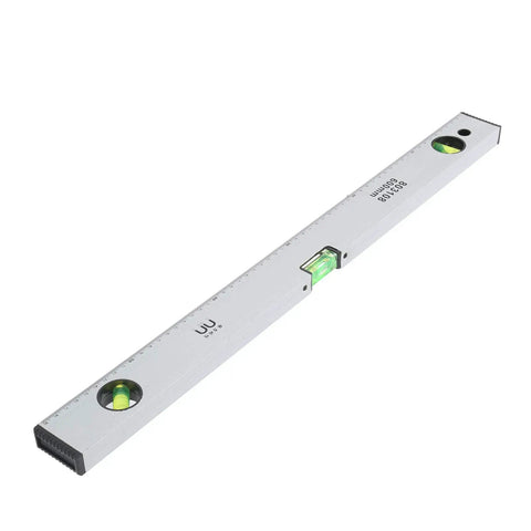 Baxnore Spirit Level Strong Aluminum Alloy with Measurement, (600mm) featuring dual bubble vials for accurate DIY measurements.