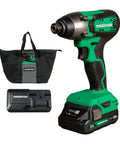 18V Cordless Impact Driver Kit With One Quarter Inch Chuck And Fuel Gauge Battery Delivers 1328 Inch Pounds Torque, Beast Mode Power
