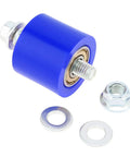 Blue Dual 8mm Chain Tensioner Guide Wheel Set With Beefy Bearings For Dirt Pit Bikes Street Bikes Motorcycles ATVs And Off Road Rides.