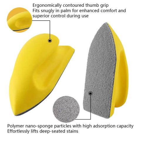 Five Pack Sanding Blocks Set With Round And Mouse Shapes, ergonomic yellow mouse-shaped block with soft grip