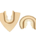 Do It All Oscillating Saw Blades Set for Wood Plastic Metal Semicircular High Carbon Steel Multitool Attachments, two blades shown