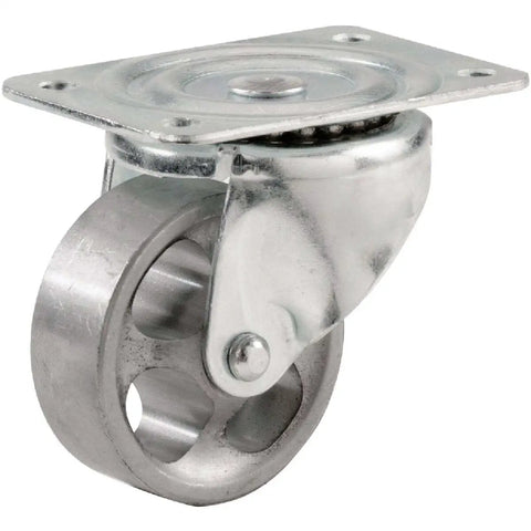 Three Inch Cast Iron Swivel Plate Caster Built To Last With Two Hundred Fifty Pound Load Capacity Heavy Duty Ball Bearing Wheel One And One Eighth Inch Wide Wheel Four Inch Top Plate Tough Cast Iron For Carts Furniture And Industrial Use