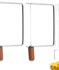 Top Shelf Cheese Slicer Kit With Kickass Stainless Steel Wires And Slick Wood Handles Plus Assembly Hex Key and extra cutting wires.