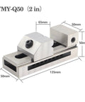 TMY Q50 High Precision Fast Acting Flat Vise And Right Angle Milling Bench Fixture For Surface Grinding close-up with dimensions.