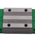 Heavy Duty Metal Linear Motion Guide Slider CGH25CA Carriage Block with green end caps for CNC builds and 3D printers.
