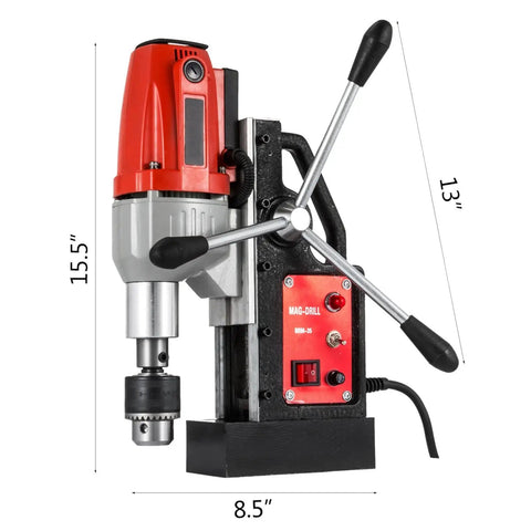 Brm35 50mm Magnetic Drill Press With Rocker Lever Electric Bench Drilling Rig Machine For Engineering Steel Structure featuring compact design and essential controls.