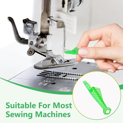 Fish Mouth Needle Threader For Sewing Machines And Hand Use Automatic Needle Threader Tool in use on sewing machine