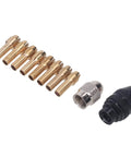 Heavy Duty Keyless Drill Chuck Collet Set Fits 1/32 To 1/8 Inch With Premium Brass Adapters and Stainless Nuts for tiny bits.