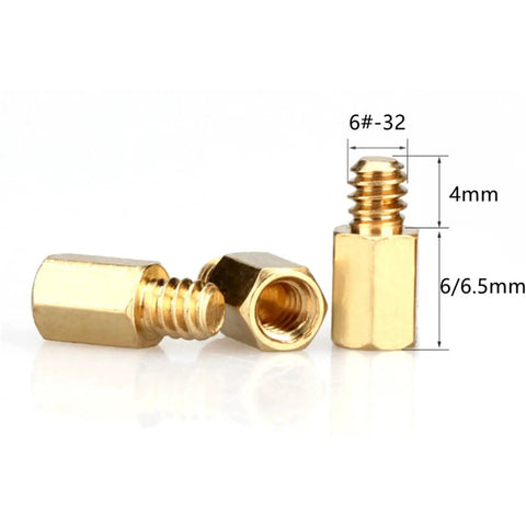 40Pcs Hex Brass Standoff Spacer Pillar Kit With Dual Threaded Ends And Copper Nuts And Screws For Electronics, PCB Mounts, 6#-32 4mm