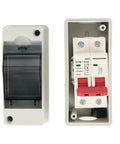 DC Solar Panel Breaker 16A 500V Outdoor Disconnect Switch IP65 DIN Rail Enclosure for RV and Off-Grid Solar Power