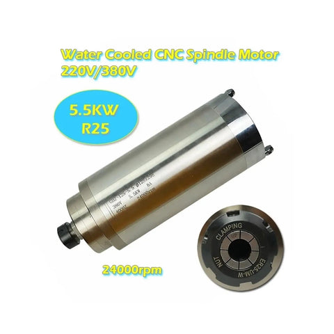 CNC Spindle Motor 5.5 KW ER25 Water Cooled 220V and 380V 24000 RPM for CNC Router Milling Machine with clamping head detail