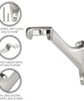 Heavy Duty Zinc Alloy Handrail Brackets For Indoor Stairs With Screws, Adjustable Angle Stair Railing Hardware, Satin Nickel Finish
