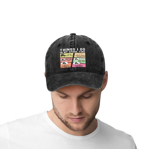 Funny RV Caravan Lover Hat For Travelers Unisex Baseball Cap Trucker Style Sun Hat in cotton blend with graphic print
