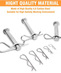 Heavy Duty Cotter Pins Kit With Alloy Steel R Clip Set 52 Pieces Six Sizes For Trailers Trucks Lawn Mowers And Industrial Maintenance Locking Mechanism Cold Forged Zinc Nickel Plated, displayed on white background showcasing various sizes.