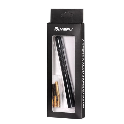 4.7 Inch Carbon Fiber Car Radio Antenna Mast Replacement for Cars and Trucks Universal Fit Easy Install packaging