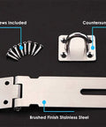 Heavy Duty Stainless Steel Hasp And Staple With Screws For Doors Gates Cabinets Pet Cages Crates Shed And Windows Built Tough